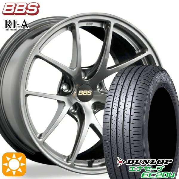【取付対象】225/45R18 95W XL ダンロップ エナセーブ EC204 BBS RI-A ダイヤモンドブラック（DB） 18インチ 8.0J 5H114.3 サマータイヤホイールセット