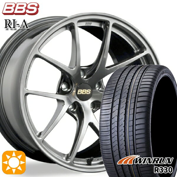 【取付対象】アクセラ アテンザ 215/45R18 93W XL ウィンラン R330 BBS RI-A ダイヤモンドブラック（DB） 18インチ 7.5J 5H114.3 サマータイヤホイールセット