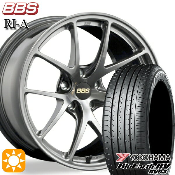 【取付対象】C-HR ヴェゼル 225/50R18 95V ヨコハマ ブルーアース RV03 BBS RI-A ダイヤモンドブラック（DB） 18インチ 8.0J 5H114.3 サマータイヤホイールセット
