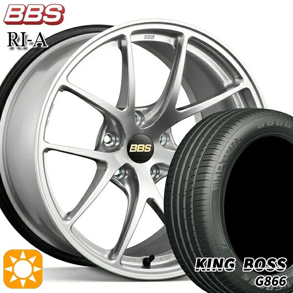 【取付対象】225/45R18 95W XL キングボス G866 BBS RI-A ダイヤモンドシルバー（DS） 18インチ 8.0J 5H114.3 サマータイヤホイールセット