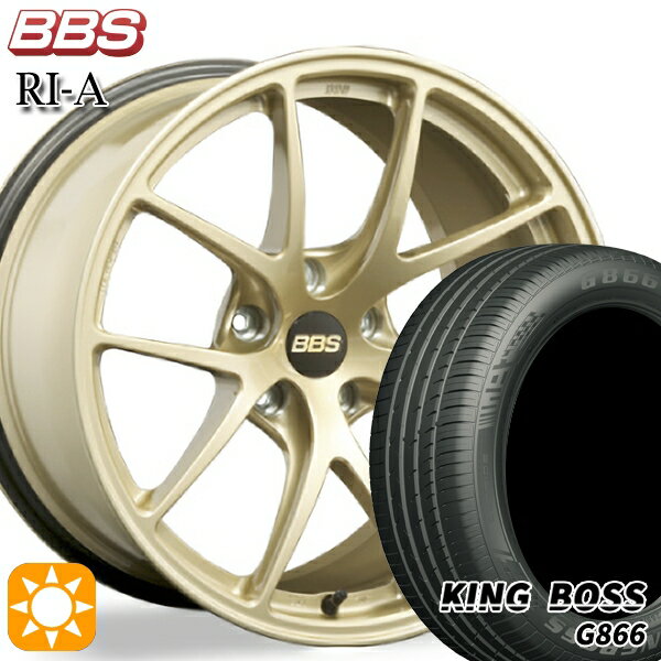 【取付対象】225/50R18 99W XL キングボス G866 BBS RI-A ゴールド（GL） 18インチ 8.0J 5H114.3 サマータイヤホイールセット