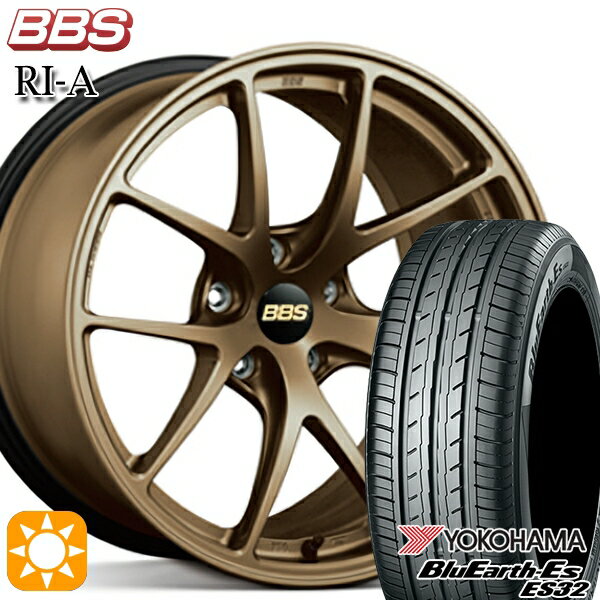 【取付対象】アウトランダー デリカD5 225/55R18 98V ヨコハマ ブルーアース ES32 BBS RI-A マットブロンズ（MBZ） 18インチ 8.0J 5H114.3 サマータイヤホイールセット