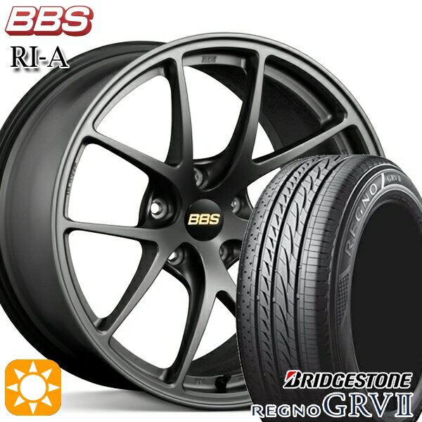 【取付対象】235/50R18 101V XL ブリヂストン レグノ GRV2 BBS RI-A マットグレイ（MGR） 18インチ 8.0J 5H114.3 サマータイヤホイールセット