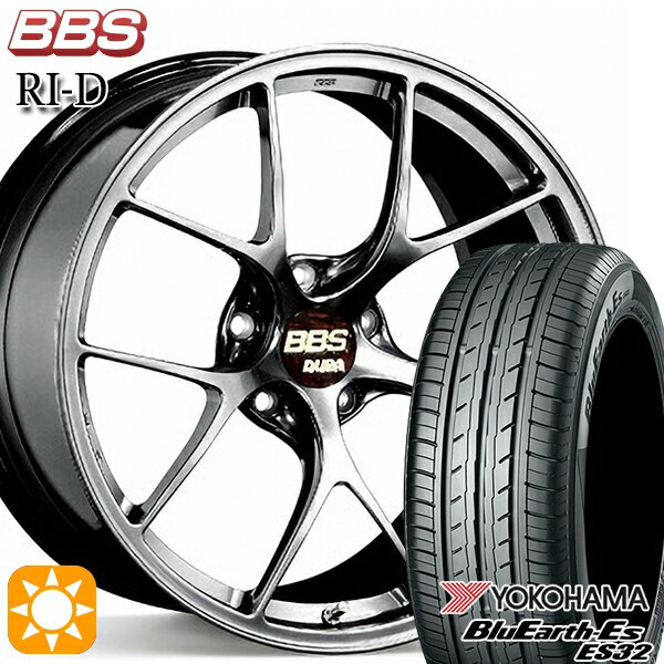 【取付対象】225/35R19 84W ヨコハマ ブルーアース ES32 BBS RI-D ダイヤモンドブラック（DB） 19インチ 8.5J 5H114.3 サマータイヤホイールセット