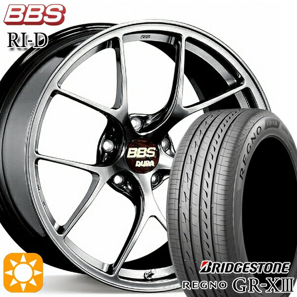 【取付対象】プリウスα クラウン 235/35R19 91W XL ブリヂストン レグノ GR-X3 BBS RI-D ダイヤモンドブラック（DB） 19インチ 8.5J 5H114.3 サマータイヤホイールセット