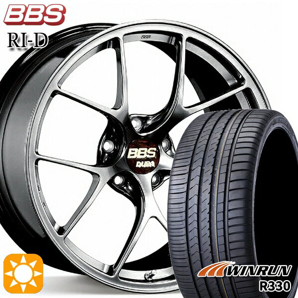 【取付対象】ノア ヴォクシー 215/35R19 85W XL ウィンラン R330 BBS RI-D ダイヤモンドブラック（DB） 19インチ 8.5J 5H114.3 サマータイヤホイールセット