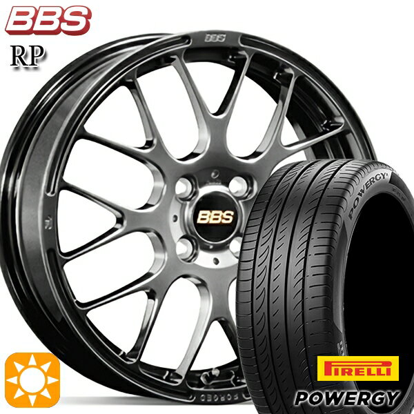 【取付対象】マツダ2 ノート 195/55R16 87V ピレリ パワジー BBS RP ダイヤモンドブラック（DB） 16インチ 6.5J 4H100 サマータイヤホイールセット