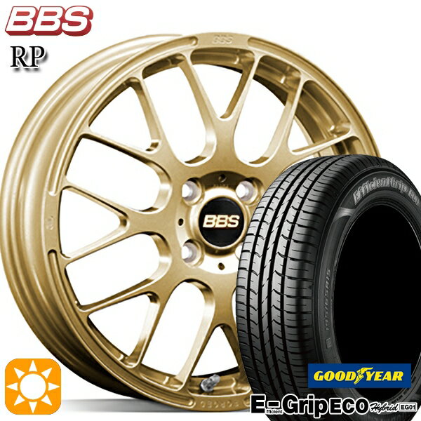 【取付対象】アクア デミオ ノート 195/55R16 87V グッドイヤー エフィシェントグリップ エコ EG01 BBS RP ゴールド（GL） 16インチ 6.5J 4H100 サマータイヤホイールセット