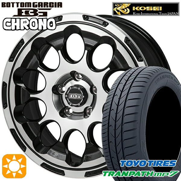 【取付対象】215/55R17 94V トーヨー トランパス mp7 コーセイ ボトムガルシア クロノ ブラックポリッシュ 17インチ 7.0J 5H114.3 サマータイヤホイールセット