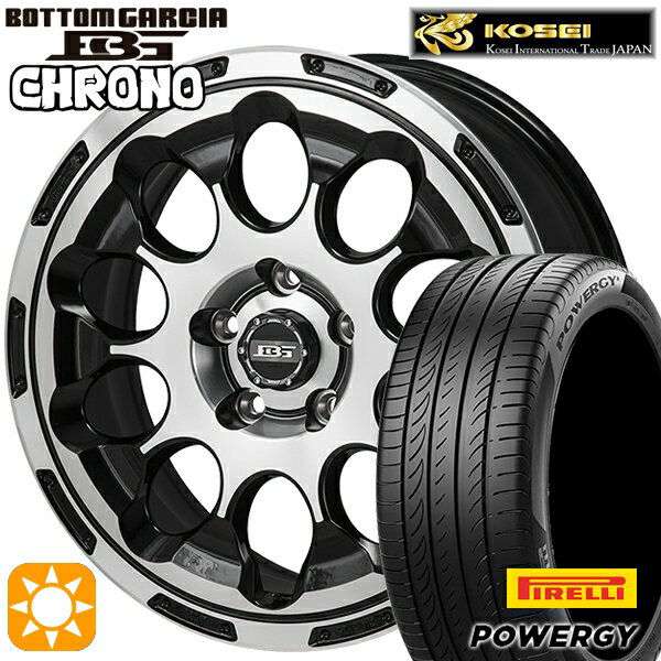 【取付対象】エクストレイル アテンザ 225/55R17 101W XL ピレリ パワジー コーセイ ボトムガルシア クロノ ブラックポリッシュ 17インチ 7.0J 5H114.3 サマータイヤホイールセット
