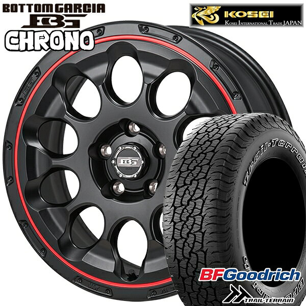 【取付対象】245/65R17 111T ORWL BFグッドリッチ トレールテレーン コーセイ ボトムガルシア クロノ セミグロスブラック/レッドリム 17インチ 7.0J 5H114.3 サマータイヤホイールセット