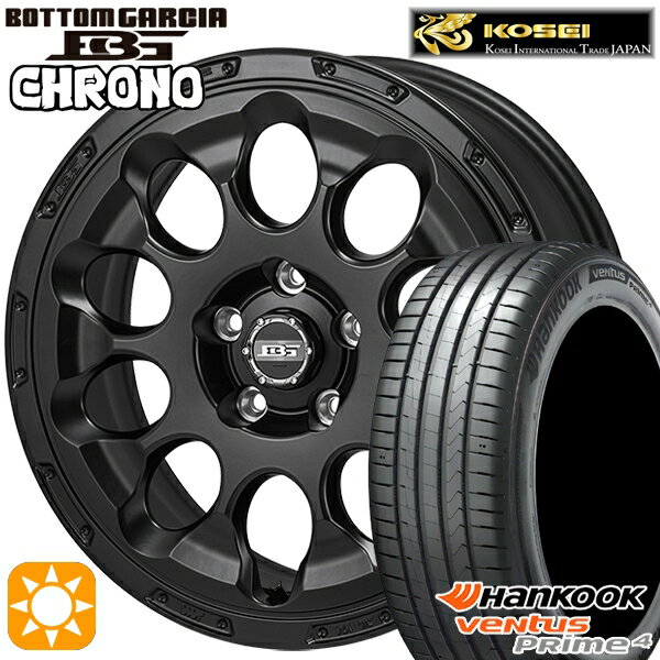 【取付対象】215/45R17 91W XL ハンコック veNtus PRime4 K135 コーセイ ボトムガルシア クロノ セミグロスブラック 17インチ 7.0J 5H114.3 サマータイヤホイールセット