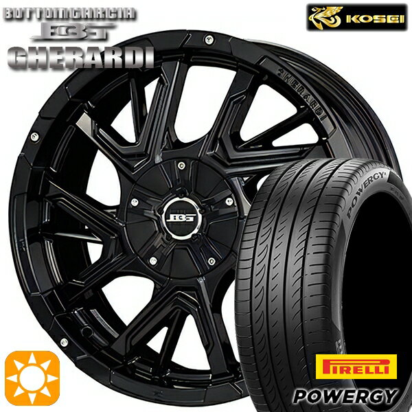 【取付対象】215/50R17 95W XL ピレリ パワジー コーセイ ボトムガルシア ゲラルディ グロッシーブラック 17インチ 7.0J 5H114.3 サマータイヤホイールセット