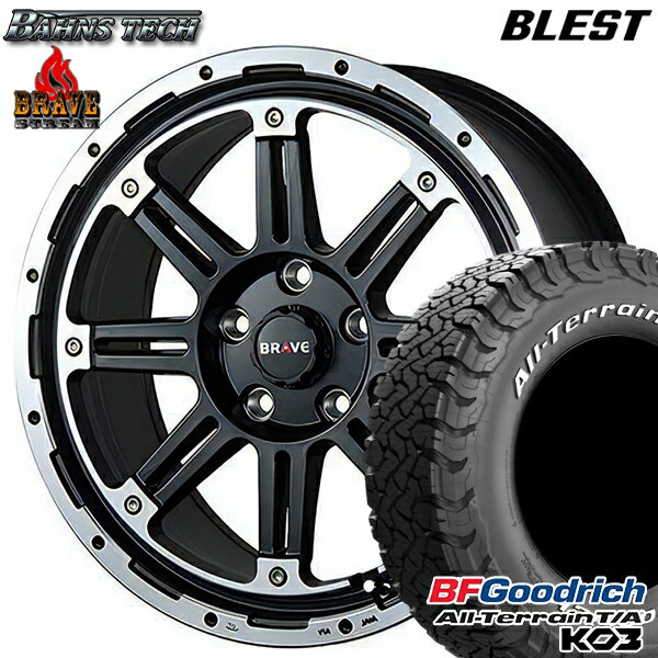 【取付対象】215/70R16 100/97S RWL BFグッドリッチ オールテレーン T/A KO3 ブレスト バーンズテック ブレイブ ストリーム セミグロスブラック 16インチ 7.0J 5H114.3 サマータイヤホイールセット