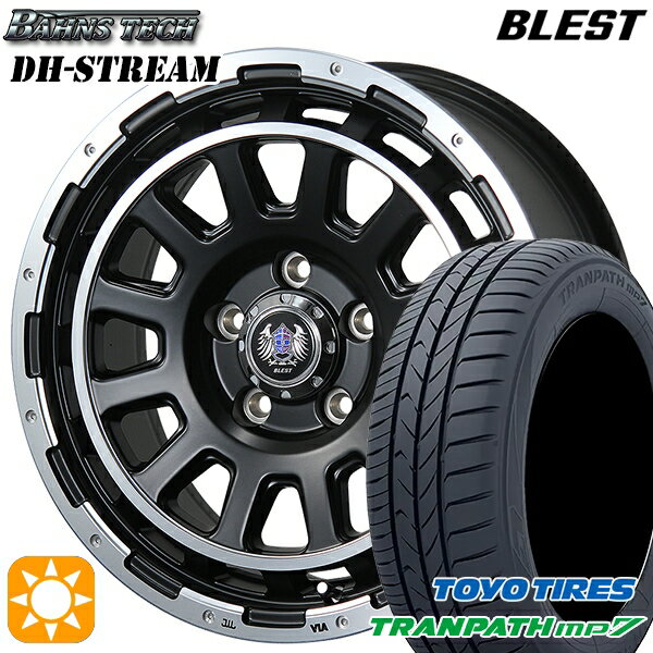 【取付対象】205/60R16 96H XL トーヨー トランパス mp7 ブレスト バーンズテック DHストリーム セミグロスブラック 16インチ 7.0J 5H114.3 サマータイヤホイールセット