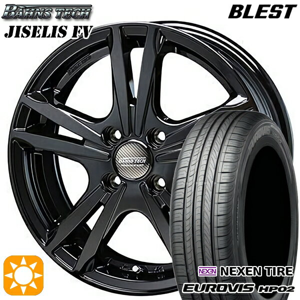 【取付対象】155/65R14 ネクセン ロードストーン ユーロビズ HP02 ブレスト バーンズテック ジゼリスFV ブラック 14インチ 4.5J 4H100 サマータイヤホイールセット