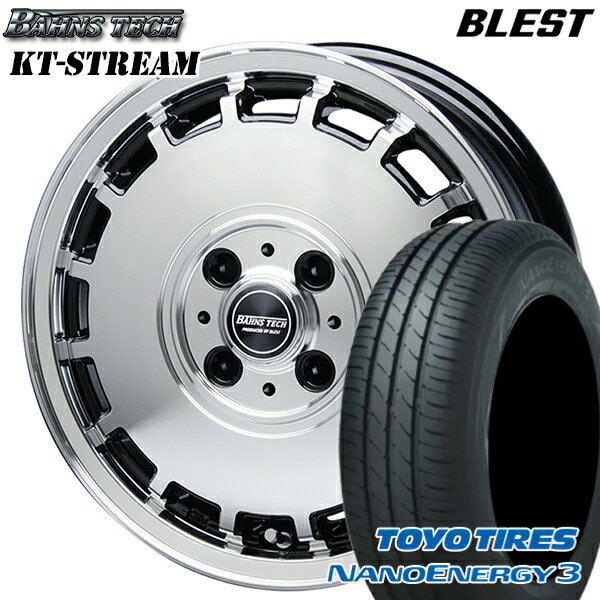 【取付対象】165/60R14 75H トーヨー ナノエナジー3 ブレスト バーンズテック KTストリーム ブラックポリッシュ 14インチ 4.5J 4H100 サマータイヤホイールセット
