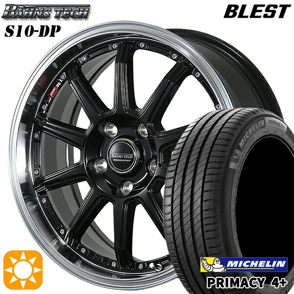 【取付対象】215/45R17 91W XL ミシュラン プライマシー4プラス ブレスト バーンズテック S10-DP グロスブラック 17インチ 7.0J 5H114.3 サマータイヤホイールセット