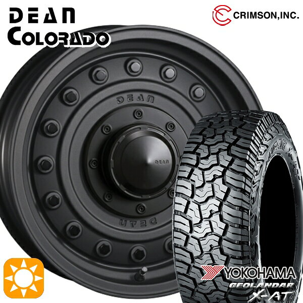 【取付対象】デリカD5 LT215/70R16 100/97Q ヨコハマ ジオランダー X-AT G016 クリムソン ディーン コロラド マットチャコールブラック 16インチ 7.0J 5H114.3 サマータイヤホイールセット