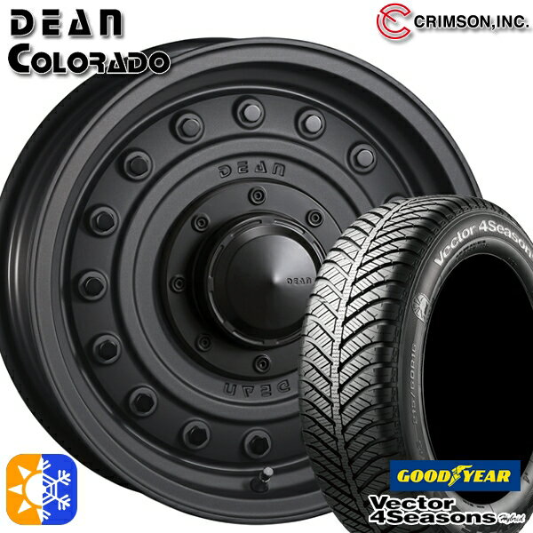 ヴェゼル オデッセイ 215/60R16 95H グッドイヤー ベクター フォーシーズンズ クリムソン ディーン コロラド 16インチ 7.0J 5H114.3 マットチャコールブラック オールシーズンタイヤホイールセット