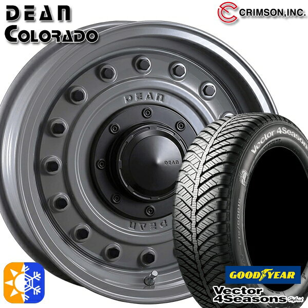 リーフ ノア 205/55R16 91H グッドイヤー ベクター フォーシーズンズ クリムソン ディーン コロラド 16インチ 7.0J 5H114.3 スティールグレー オールシーズンタイヤホイールセット