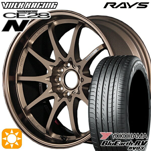【取付対象】225/55R18 98V ヨコハマ ブルーアース RV03 RAYS ボルクレーシング CE28N 10スポーク BR 18インチ 8.5J 5H114.3 サマータイヤホイールセット