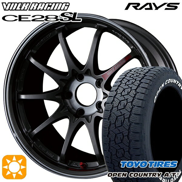 【取付対象】245/65R17 111H XL トーヨー オープンカントリーA/T3 ホワイトレター RAYS ボルクレーシング CE28 SL PG 17インチ 7.5J 5H114.3 サマータイヤホイールセット(2)
