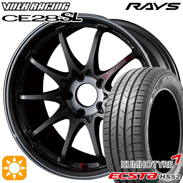 【取付対象】215/60R17 100V XL クムホ エクスタ HS52 RAYS ボルクレーシング CE28 SL PG 17インチ 7.5J 5H114.3 サマータイヤホイールセット