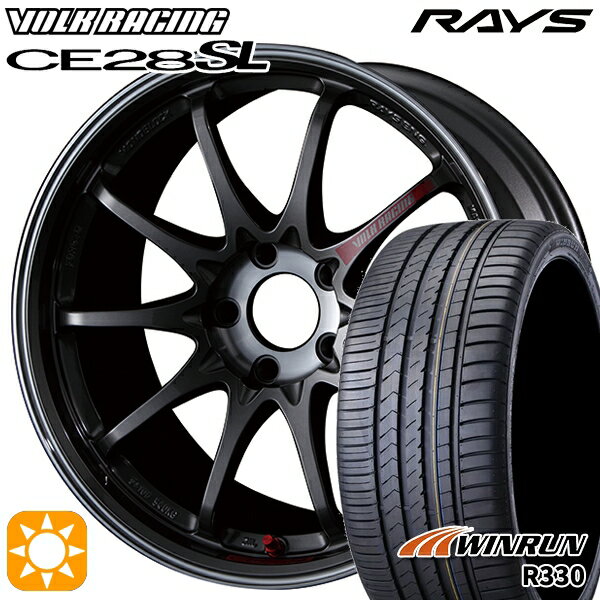 最大2,000円OFFクーポン★アイシス ノア/ヴォクシー 215/45R17 91W XL ウィンラン R330 RAYS ボルクレーシング CE28 SL PG 17インチ 7.5J 5H114.3 サマータイヤホイールセット