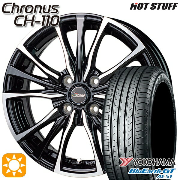 5/25 ポイント最大39倍★タンク ルーミー 195/45R16 84V XL ヨコハマ ブルーアースGT AE51 HotStuff ホットスタッフ クロノス CH-110 16インチ 6.0J 4H100 サマータイヤホイールセット