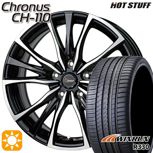【取付対象】215/40R18 89W XL ウィンラン R330 HotStuff ホットスタッフ クロノス CH-110 18インチ 7.5J 5H100 サマータイヤホイールセット