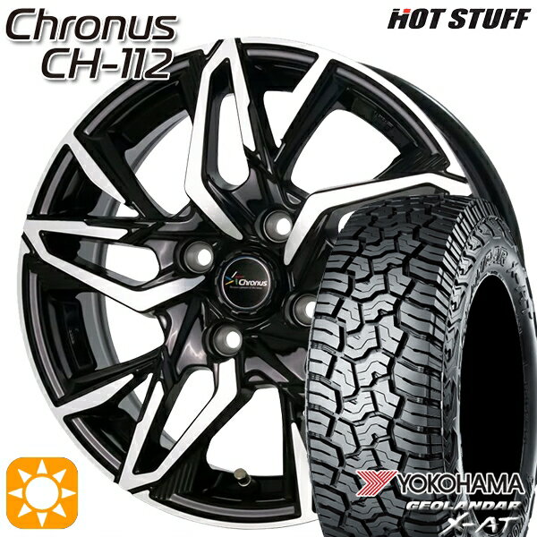 【取付対象】アゲトラ 145R14C 85/83Q ヨコハマ ジオランダーX-AT G016 HotStuff ホットスタッフ クロノス CH-112 14インチ 4.5J 4H100 サマータイヤホイールセット
