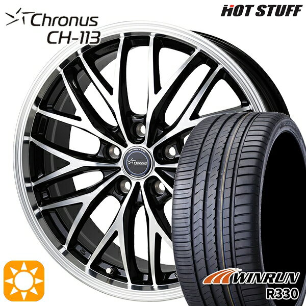 【取付対象】ジェイド アクセラ 225/40R18 92W XL ウィンラン R330 HotStuff ホットスタッフ クロノス CH113 18インチ 7.0J 5H114.3 サマータイヤホイールセット