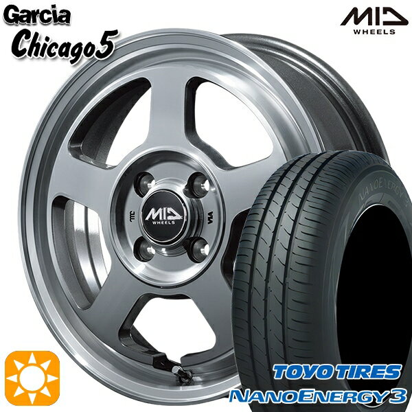 【取付対象】エブリィワゴン 165/60R14 75H トーヨー ナノエナジー3 MID ガルシアシカゴ5 メタリックグレーポリッシュ 14インチ 4.5J 4H100 サマータイヤホイールセット