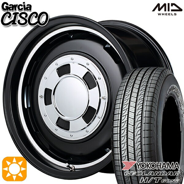 【取付対象】195/80R15 107/105L ヨコハマ ジオランダー H/T G056 MID ガルシアシスコ セミグロスブラック 15インチ 6.0J 6H139.7 サマータイヤホイールセット