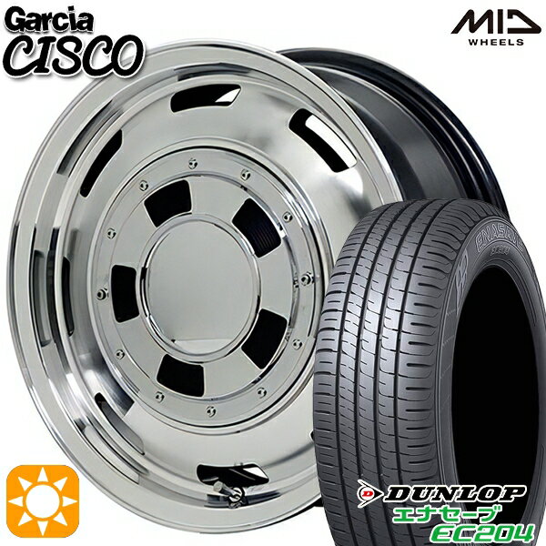 【取付対象】155/55R14 69V ダンロップ エナセーブ EC204 MID ガルシアシスコ メタリックグレーポリッシュ 14インチ 4.5J 4H100 サマータイヤホイールセット