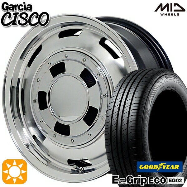 【取付対象】165/65R14 79S グッドイヤー エフィシェントグリップ EG02 MID ガルシアシスコ メタリックグレーポリッシュ 14インチ 4.5J 4H100 サマータイヤホイールセット