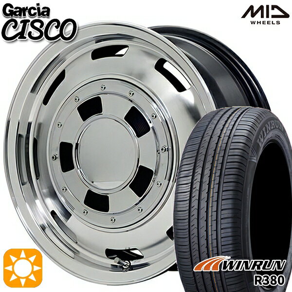 【取付対象】エブリィワゴン 165/60R14 75H ウィンラン R380 MID ガルシアシスコ メタリックグレーポリッシュ 14インチ 4.5J 4H100 サマータイヤホイールセット