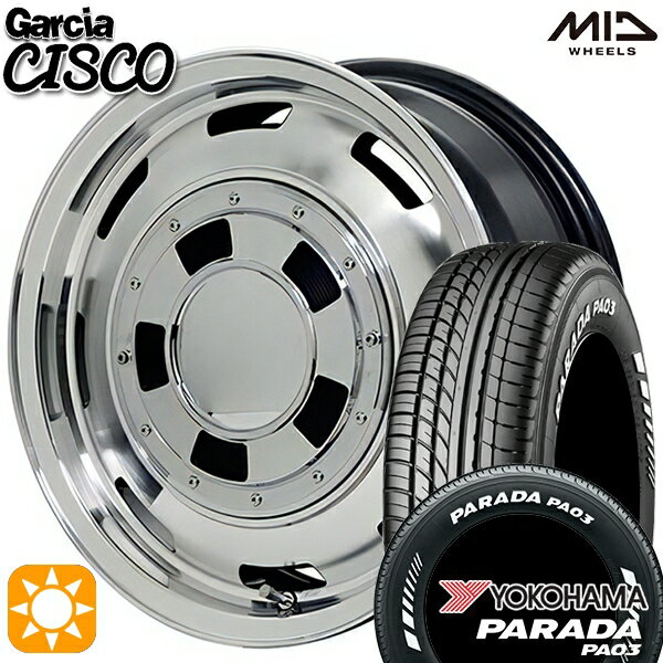 【取付対象】215/70R15C 109/107S ヨコハマ パラダ PA03 ホワイトレター MID ガルシアシスコ メタリックグレーポリッシュ 15インチ 6.0J 6H139.7 サマータイヤホイールセット