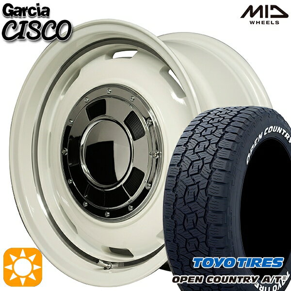 【取付対象】アゲ軽 165/80R14 97/95N トーヨー オープンカントリーA/T3 ホワイトレター MID ガルシアシスコ ホワイト 14インチ 4.5J 4H100 サマータイヤホイールセット