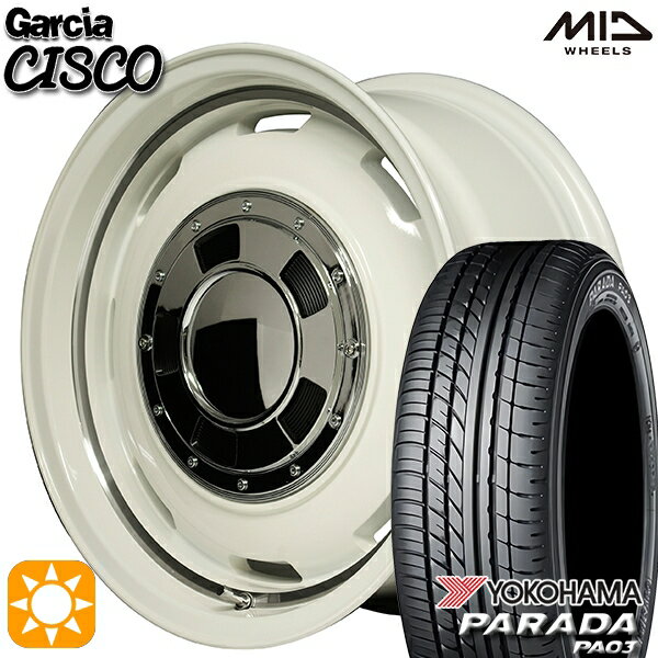 【取付対象】軽トラ 165/55R14C 95/93N ヨコハマ パラダ PA03 MID ガルシアシスコ ホワイト 14インチ 4.5J 4H100 サマータイヤホイールセット