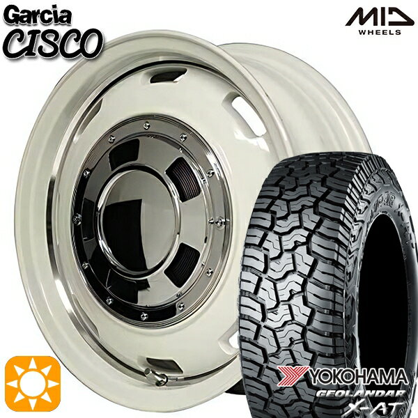 【取付対象】ジムニーシエラ LT215/70R16 100/97Q ヨコハマ ジオランダー X-AT G016 MID ガルシアシスコ ホワイト 16インチ 6.0J 5H139.7 サマータイヤホイールセット