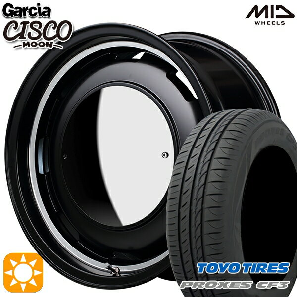 【取付対象】165/60R14 75H トーヨー プロクセス CF3 MID ガルシアシスコムーン セミグロスブラック 14インチ 4.5J 4H100 サマータイヤホイールセット