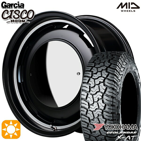 【取付対象】アゲトラ 145R14C 85/83Q ヨコハマ ジオランダーX-AT G016 MID ガルシアシスコムーン セミグロスブラック 14インチ 4.5J 4H100 サマータイヤホイールセット