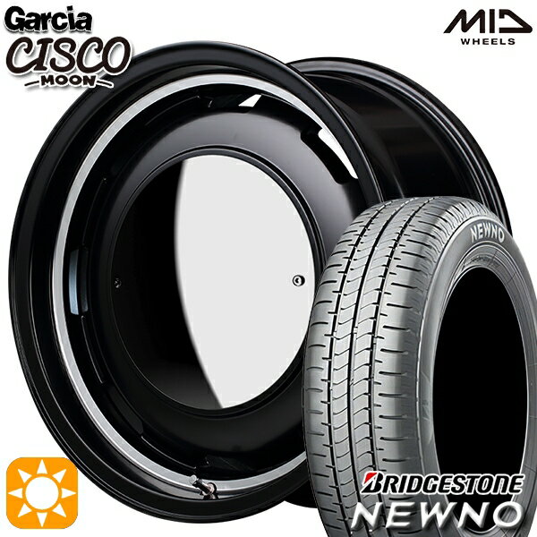 【取付対象】165/55R15 75V ブリヂストン ニューノ MID ガルシアシスコムーン セミグロスブラック 15インチ 4.5J 4H100 サマータイヤホイールセット