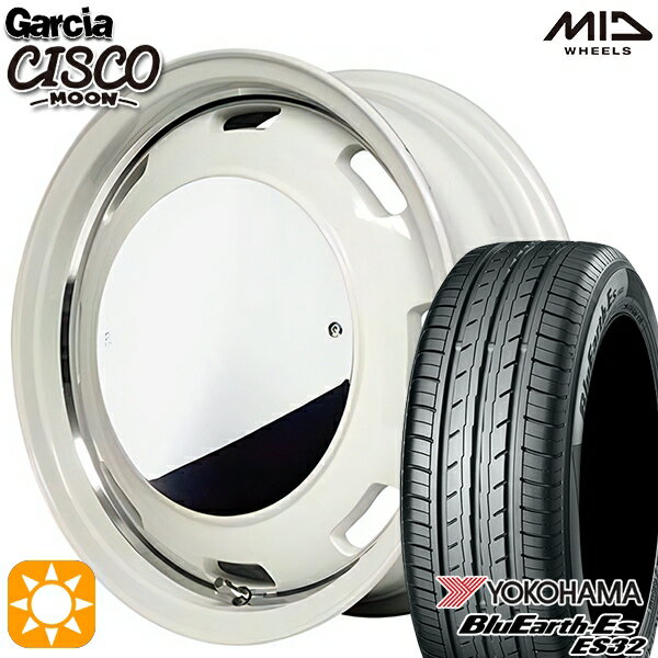 【取付対象】155/55R14 69V ヨコハマ ブルーアース ES32 MID ガルシアシスコムーン ホワイト 14インチ 4.5J 4H100 サマータイヤホイールセット