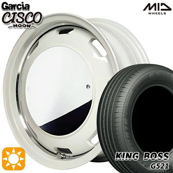 【取付対象】165/60R14 75H キングボス G521 MID ガルシアシスコムーン ホワイト 14インチ 4.5J 4H100 サマータイヤホイールセット