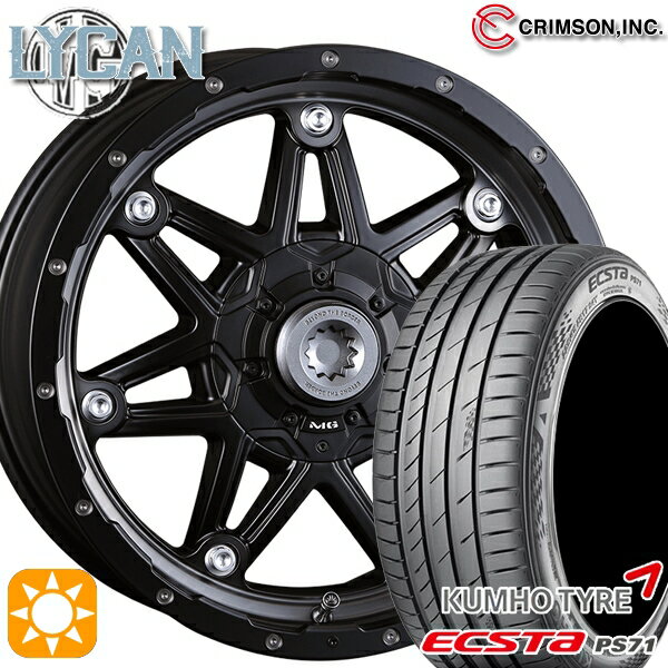 【取付対象】215/50R17 95W XL クムホ エクスタ PS71 クリムソン MG ライカン マットブラッククリア 17インチ 7.0J 10H114.3/127 サマータイヤホイールセット