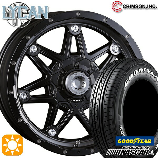 【取付対象】200系ハイエース 215/65R16C 109/107R グッドイヤー ナスカープラス クリムソン MG ライカン マットブラッククリア 16インチ 7.0J 6H139.7 +38 サマータイヤホイールセット