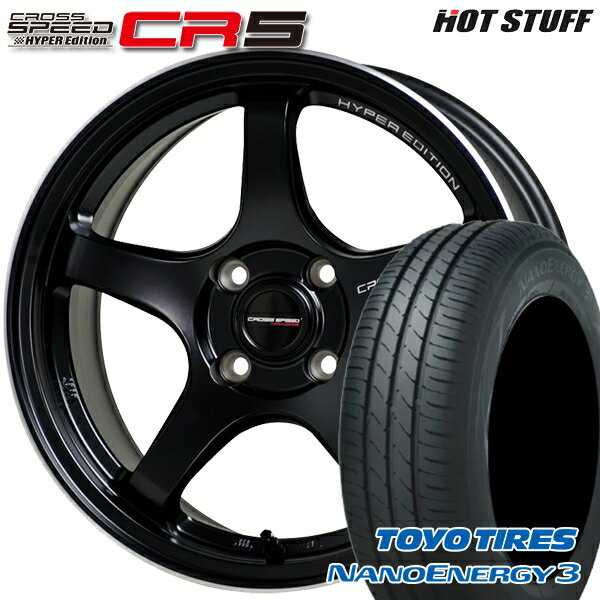 【取付対象】エブリィワゴン 165/60R14 75H トーヨー ナノエナジー3 HotStuff ホットスタッフ クロススピード CR5 セミグロスブラック 14インチ 4.5J 4H100 サマータイヤホイールセット